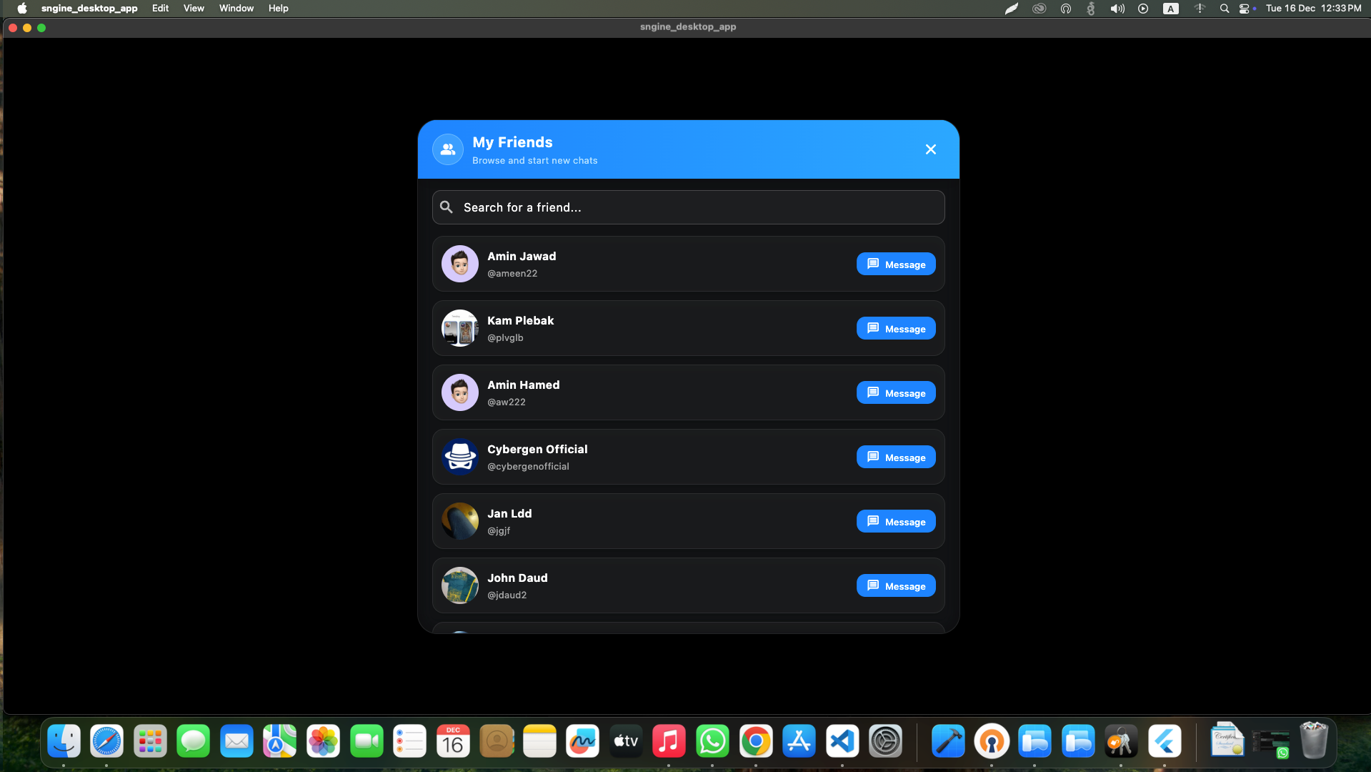 Sngine Pro Messenger Desktop (Windows / macOS / Linux) preview